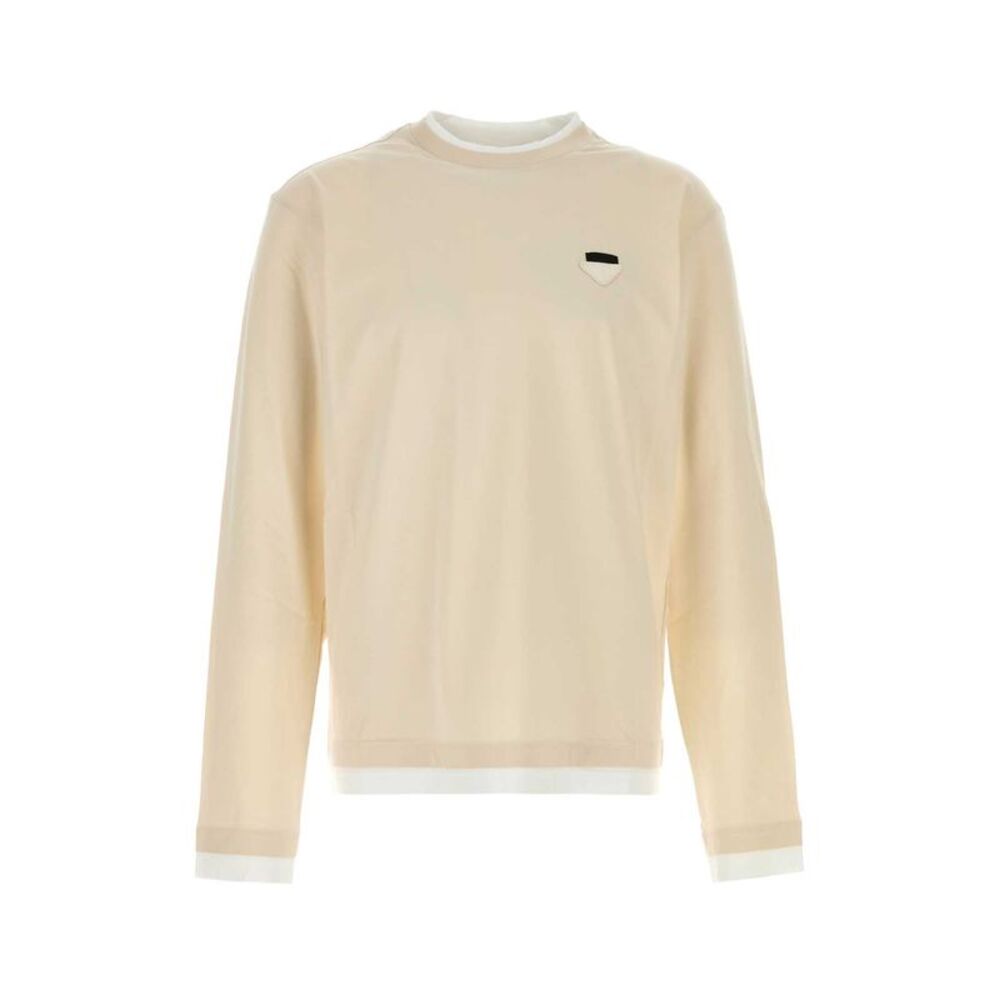 Prada Men Sand Cotton T-Shirt